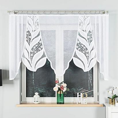 Firanka żakardowa gotowa na żabki MELANIA 250x120 biała