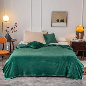 Koc narzuta z mifrofibry Solo 200x220 zielony