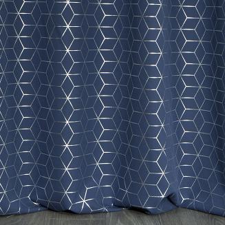 Zasłona gotowa na przelotkach CUBE 140x250 Eurofirany granatowy/srebrny