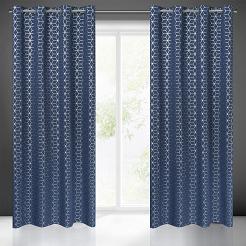 Zasłona gotowa na przelotkach CUBE 140x250 Eurofirany granatowy/srebrny