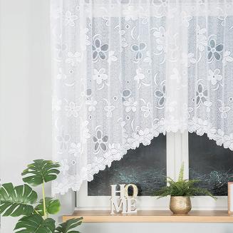 Firanka żakardowa gotowa na żabki RENATA 300x150 biała