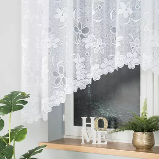 Firanka żakardowa gotowa na żabki RENATA 300x150 biała