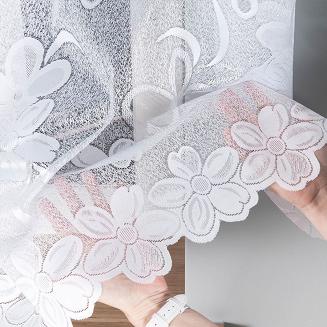 Firanka żakardowa gotowa na żabki RENATA 300x150 biała