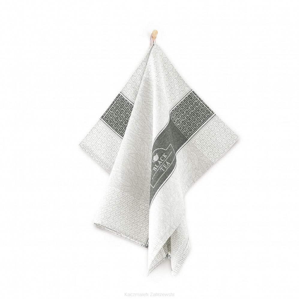 Ścierka kuchenna 50x70 Zwoltex Green Tea geometryczna liście szara