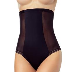 Wysokie majtki modelujące z przezroczystymi panelami po bokach Vekna czarne