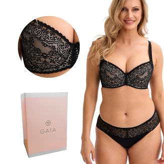 Biustonosz z koronką Full Cup Rebeka 041 usztywniany czarny