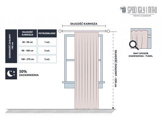 Jasny Róż Zasłona Gotowa Do Salonu Na Taśmie 140x270 VIVA