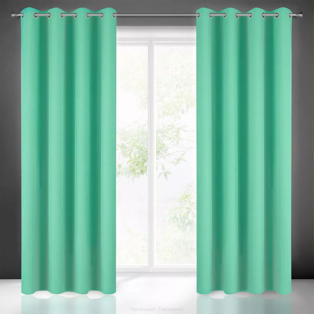 Zasłona gotowa na przelotkach ADORE 140x250 Design91 miętowy