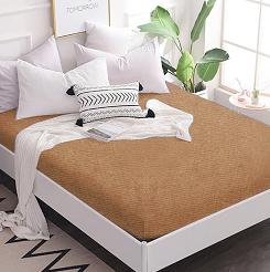 Prześcieradło frotte z gumką 180x200 beżowe