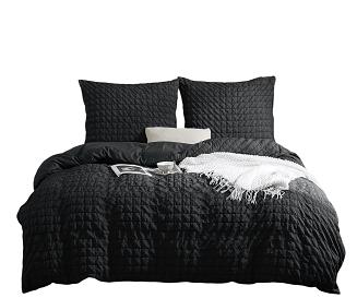 Pościel marszczona CREASY 160x200 jednobarwna czarna