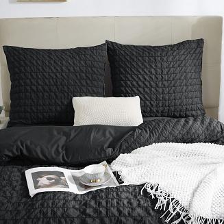 Pościel marszczona CREASY 160x200 jednobarwna czarna