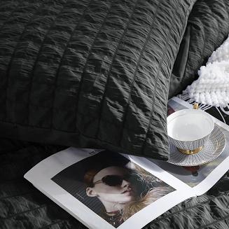 Pościel marszczona CREASY 160x200 jednobarwna czarna