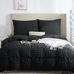 Pościel marszczona CREASY 160x200 jednobarwna czarna