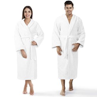 Biały Bawełniany Szlafrok Hotelowy Frotte 450