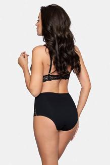 Figi damskie z wysokim stanem i koronką Babell kod 187 czarne