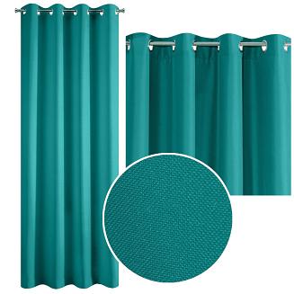 Zasłona gotowa na przelotkach RITA 140x250 Eurofirany turkusowa