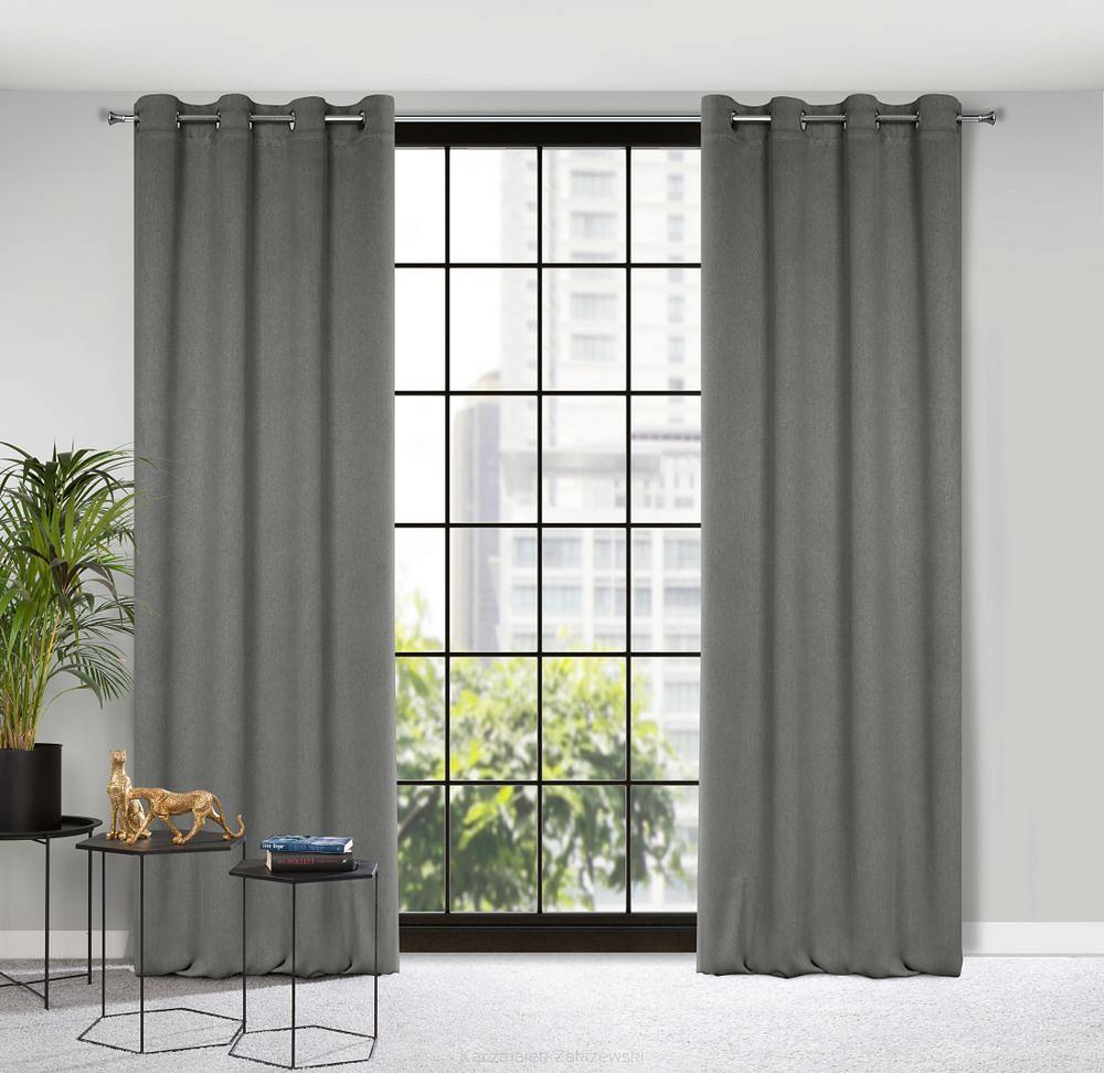 Zasłona gotowa na przelotkach CARLO 140x250 Eurofirany popielaty