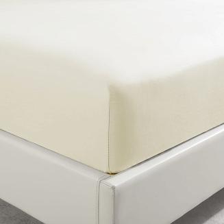 Prześcieradło satyna bawełniana z gumką 200x220 SIN ecru