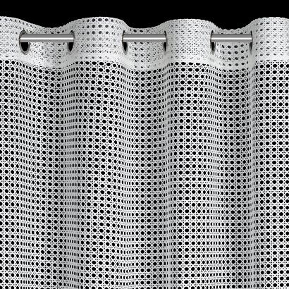 Firana gotowa na przelotkach NERI 140x250 Eurofirany biała o strukturze siateczki