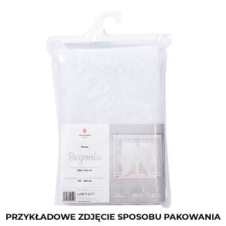 Firanka żakardowa gotowa na żabki BEGONIA 300x160 biała