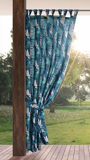 Zasłona gotowa na szelkach GARDEN 155x240 Eurofirany turkusowy