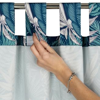 Zasłona gotowa na szelkach GARDEN 155x240 Eurofirany turkusowy