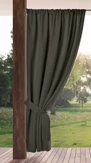 Zasłona gotowa na taśmie GARDEN 155x200 Eurofirany grafitowy