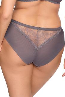 Figi damskie z koronką i tiulem Zuri 1288 grafitowe