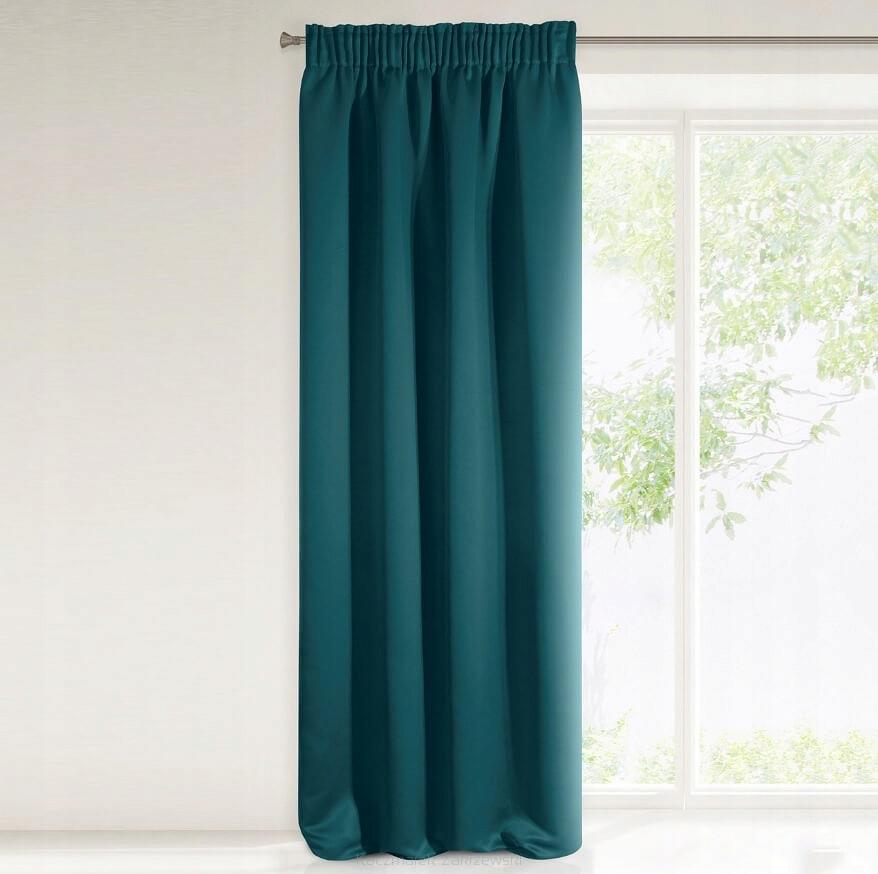 Zasłona gotowa na taśmie PARISA 135x270 Eurofirany petrolowy