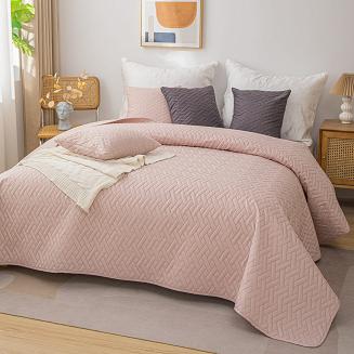 Narzuta dekoracyjna DASH 220x240 pikowana pudrowa