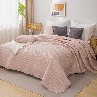 Narzuta dekoracyjna DASH 220x240 pikowana pudrowa