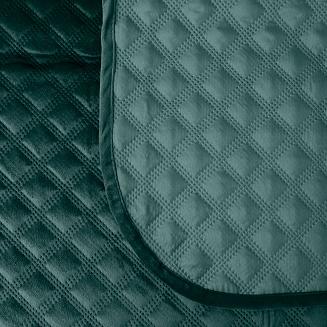 Narzuta dekoracyjna VELVI 220x240 pikowana w geometryczny wzór petrolowa