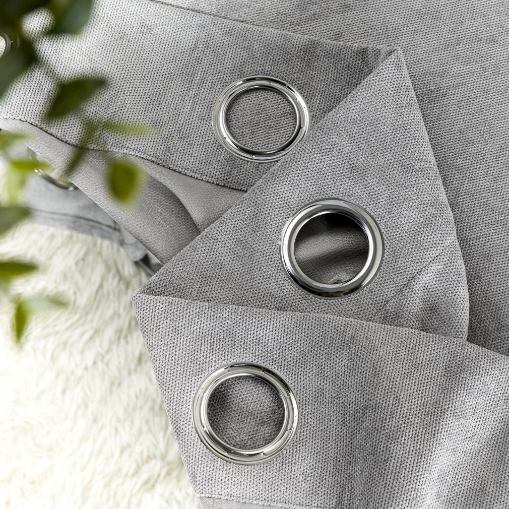 Zasłona gotowa na przelotkach SOFT 140x260 jasnoszara