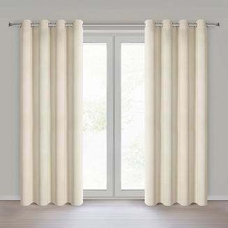 Zasłona gotowa na przelotkach NERISA 140x250 Eurofirany ciemnokremowy