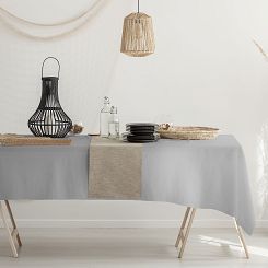 Obrus dekoracyjny VIVA 140x300 plamoodporny szary