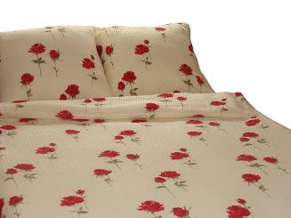 Pościel z kory 140x200 wzór róże czerwone