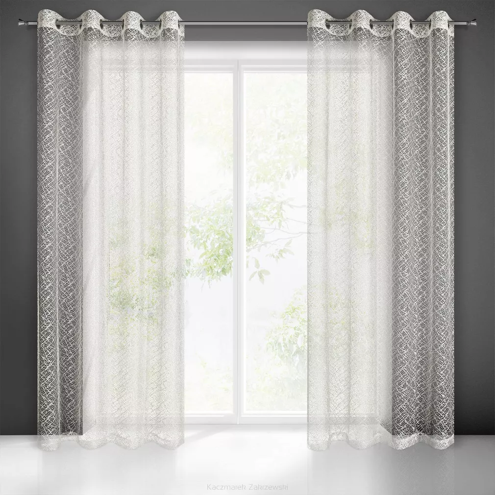 Firana gotowa na przelotkach AMANDA 140x250 Eurofirany kremowy