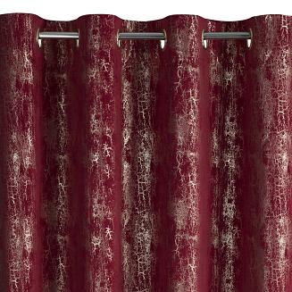 Zasłona gotowa na przelotkach INGRID 140x250 Eurofirany bordowy