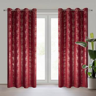 Zasłona gotowa na przelotkach INGRID 140x250 Eurofirany bordowy