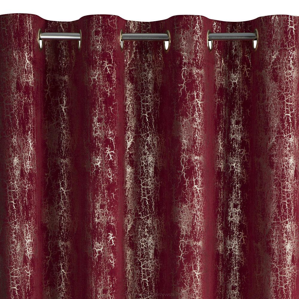 Zasłona gotowa na przelotkach INGRID 140x250 Eurofirany bordowy