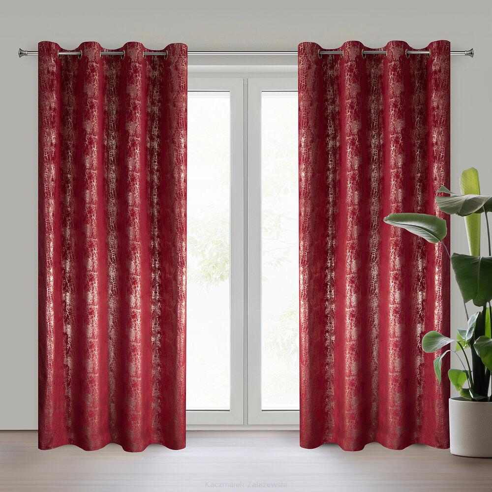 Zasłona gotowa na przelotkach INGRID 140x250 Eurofirany bordowy