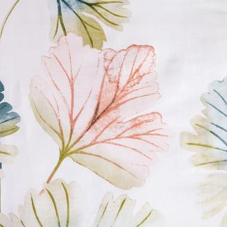 Pościel satyna bawełniana SATYNLOVE 140x200 biała w pastelowe liście