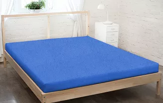 Prześcieradło frotte z gumką 180x200 chabrowy GRUBE