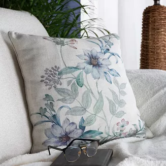 Poszewka dekoracyjna LEN 45x45 Eurofirany naturalna o strukturze lnu z lamówką