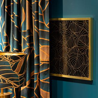 Firana gotowa na taśmie LILI1 140x270 Eurofirany ciemny turkus