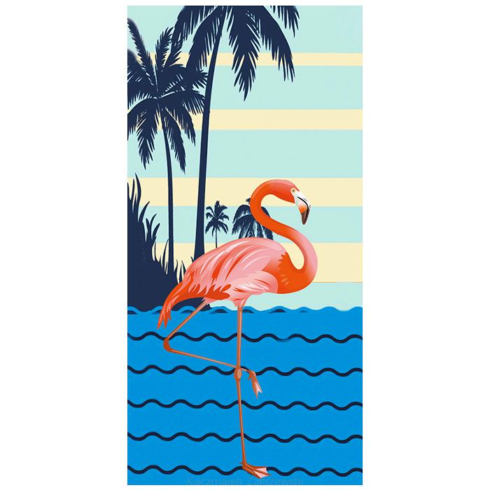 Ręcznik plażowy 70x140 wzór flaming w wodzie