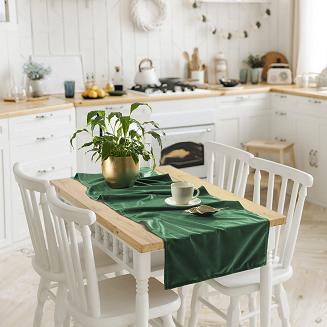 Bieżnik dekoracyjny SOFT 60x120 welurowy butelkowa zieleń