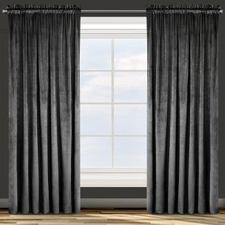 Zasłona gotowa na taśmie ROSA 140x300 Design91 czarny