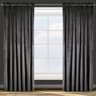 Zasłona gotowa na taśmie ROSA 140x300 Design91 czarny