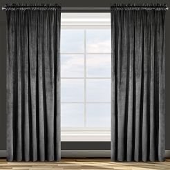 Zasłona gotowa na taśmie ROSA 140x300 Design91 czarny